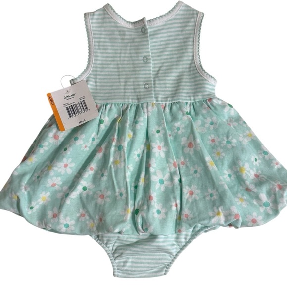 Little Me NWT Mint Floral Bubble Dress & Hat Baby Girl 12M - Picture 4 of 11